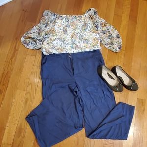 Modcloth Blue Linen Pants Sz 1X